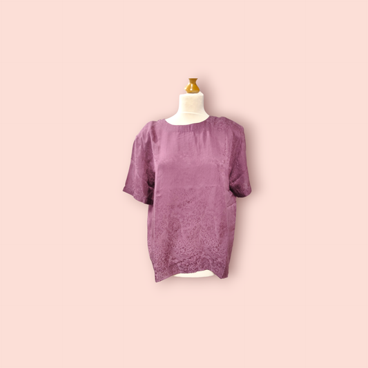 Vintage Anna and Frank Seidenbluse lila