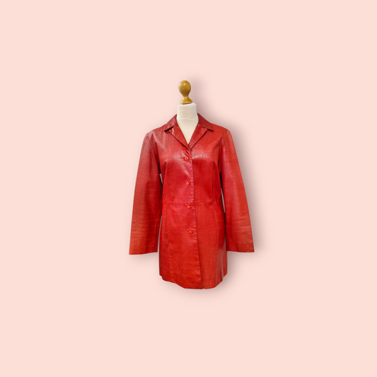 Vintage Echtlederjacke M Rot