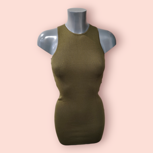Bershka Kleid S Olivgrün