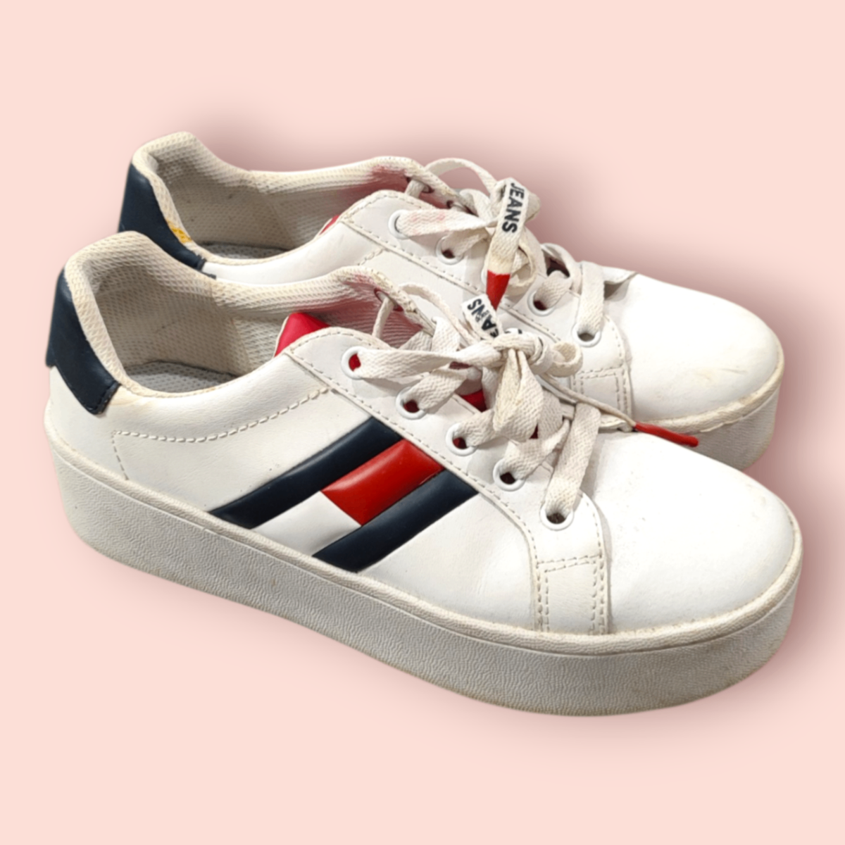Tommy Jeans Turnschuhe 37 Weiß, Dunkelblau, Rot