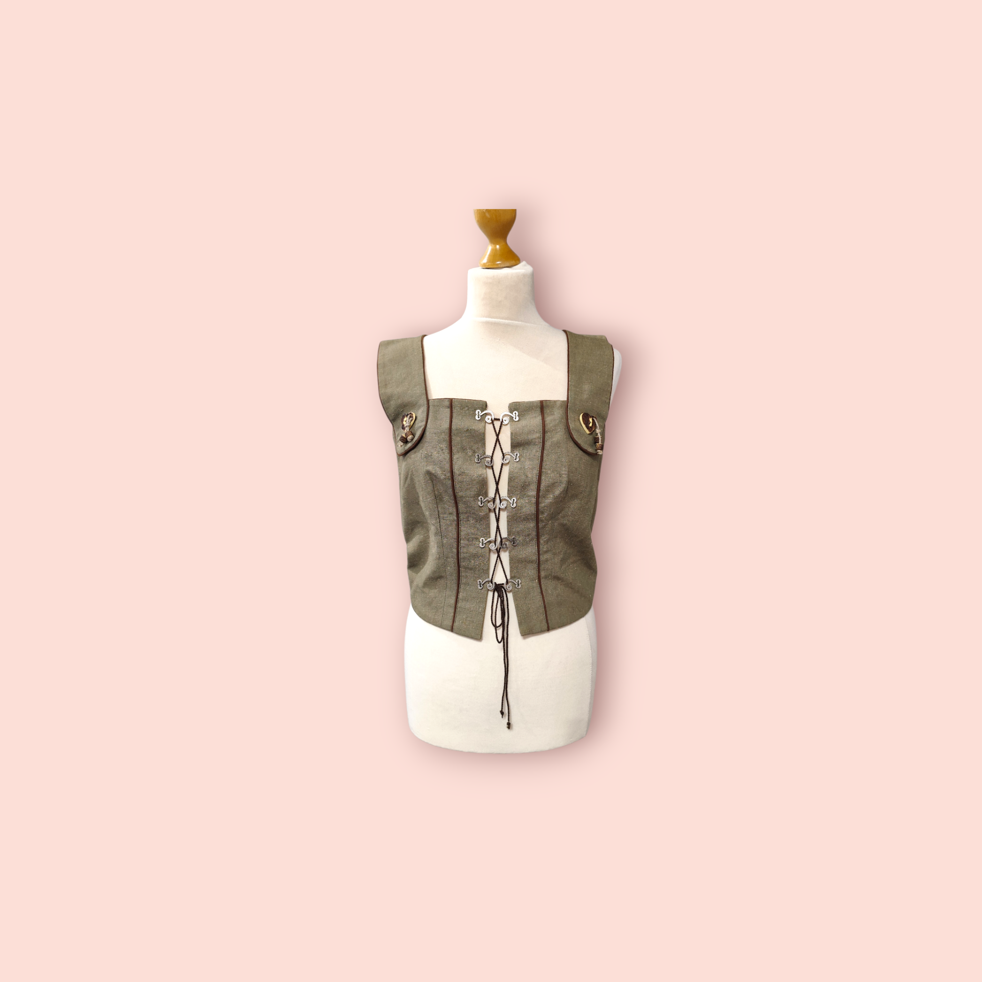Tracht Weste M/L Grün, Braun