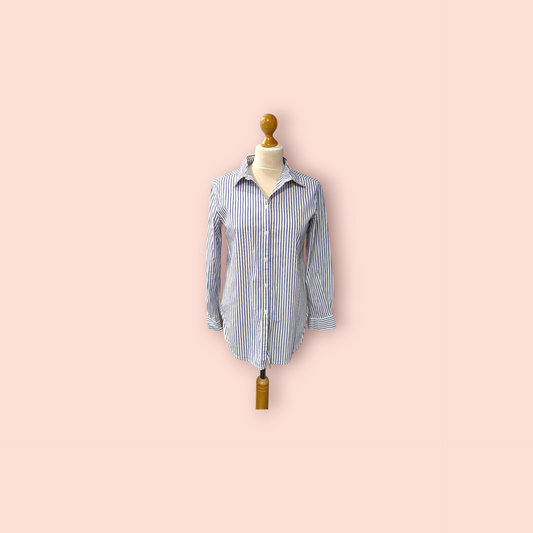 Soft Rebels Bluse S Weiß mit blauen Streifen
