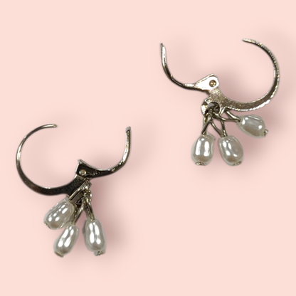 Ohrringe Silber, Weiß Ringe