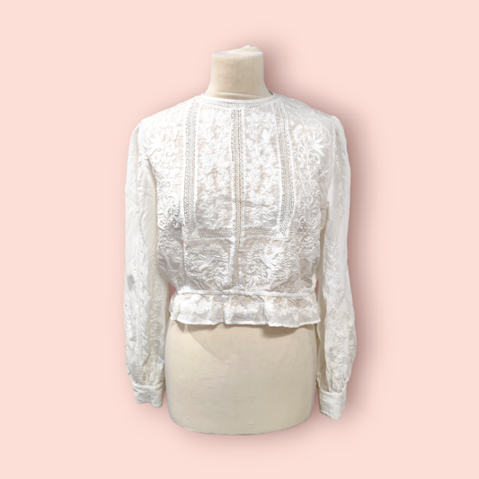 Zara Bluse M Cremeweiß