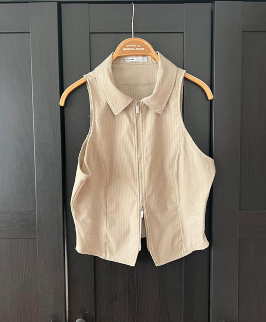 Bershka Weste L Beige