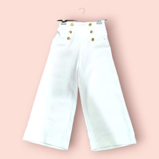 Zara Hose M Weiß mit Goldknöpfen
