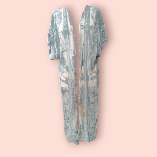 Even & Odd Kimono/Cardigan L Hellblau Spitze