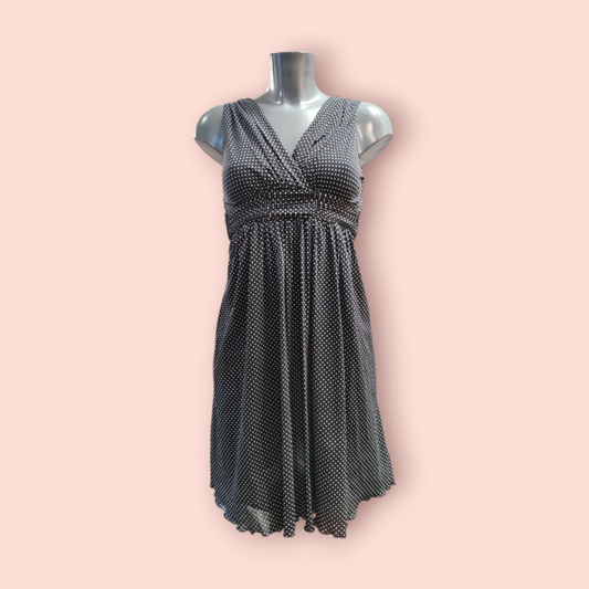 Mng Suit Kleid S Schwarz mit weißen Punkten