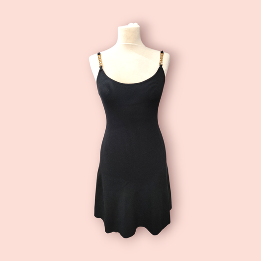 NA-KD Kleid S Schwarz mit Goldketten-Träger