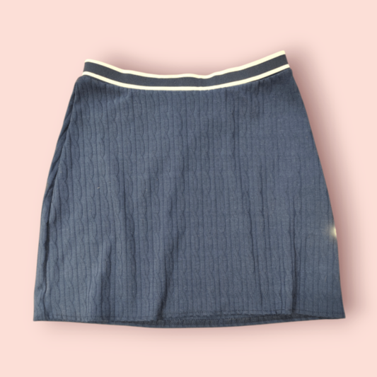 Divided Rock XS Blaues Strickmuster mit Gummibund
