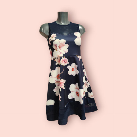 Quiz Kleid S Dunkelblau mit Blumenmuster