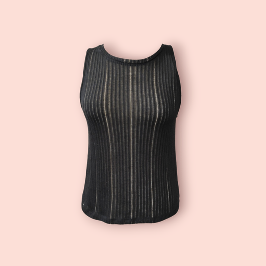 Ärmelloses Top S Schwarz