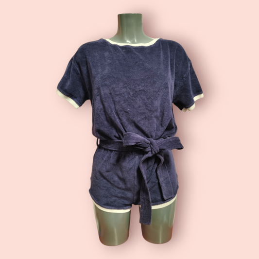 Zara Jumpsuit mit Gürtel Dunkelblau