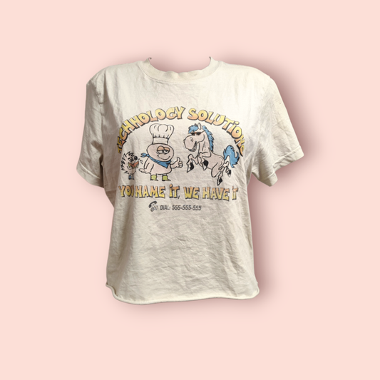 Weekday T-Shirt Beige mit Print