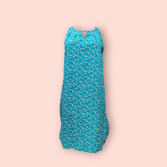Tranquillo Kleid S Türkis mit beigen Blumen