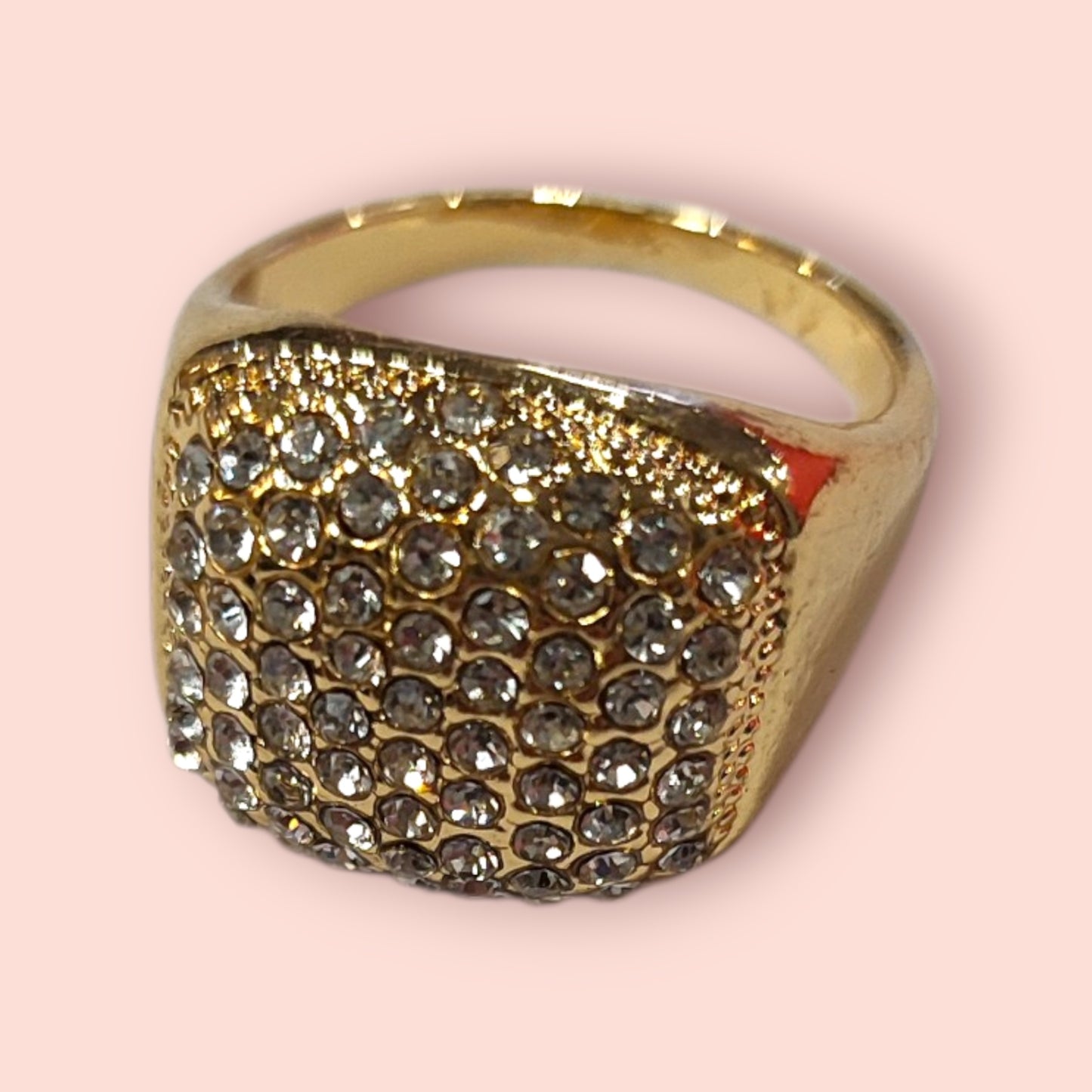 Ring mit Strass Gold und Schwarz