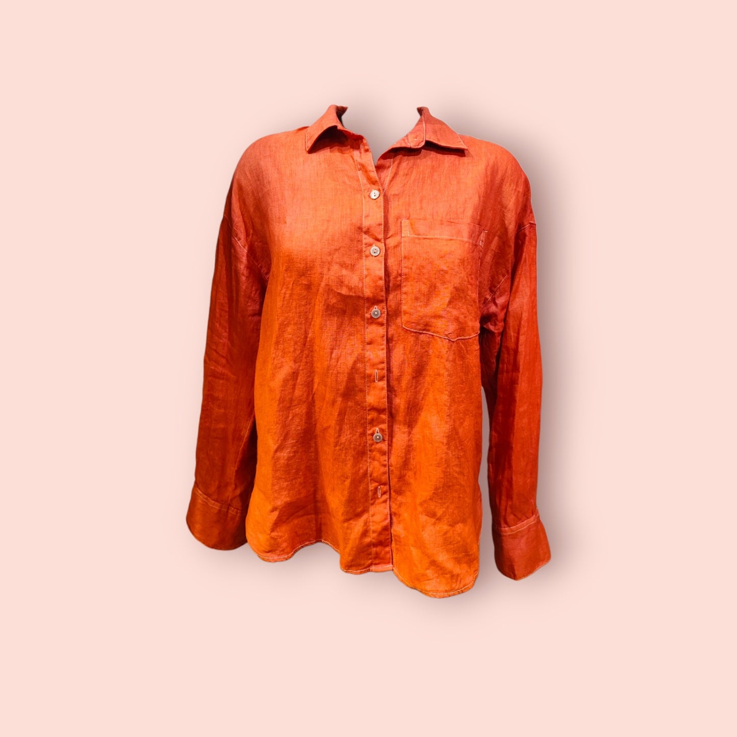 Hemd M Leinen Rot