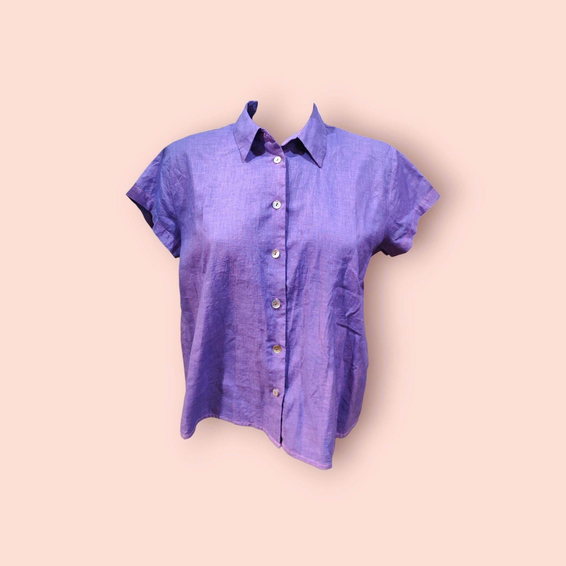 Bluse S/M Leinen Lila