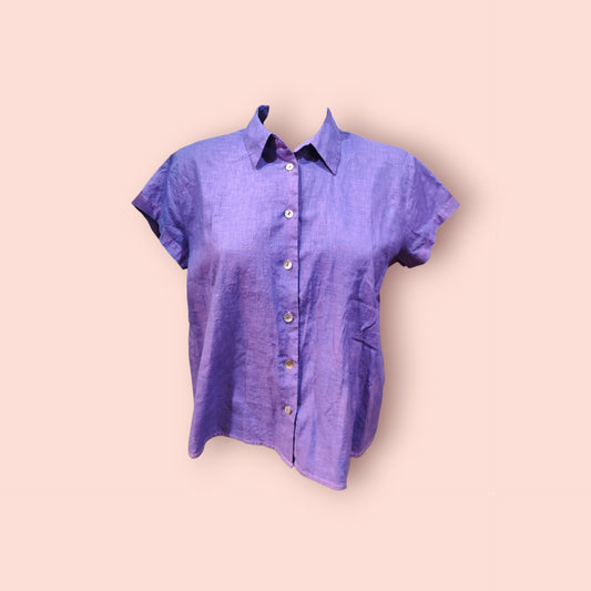 Bluse S/M Leinen Lila