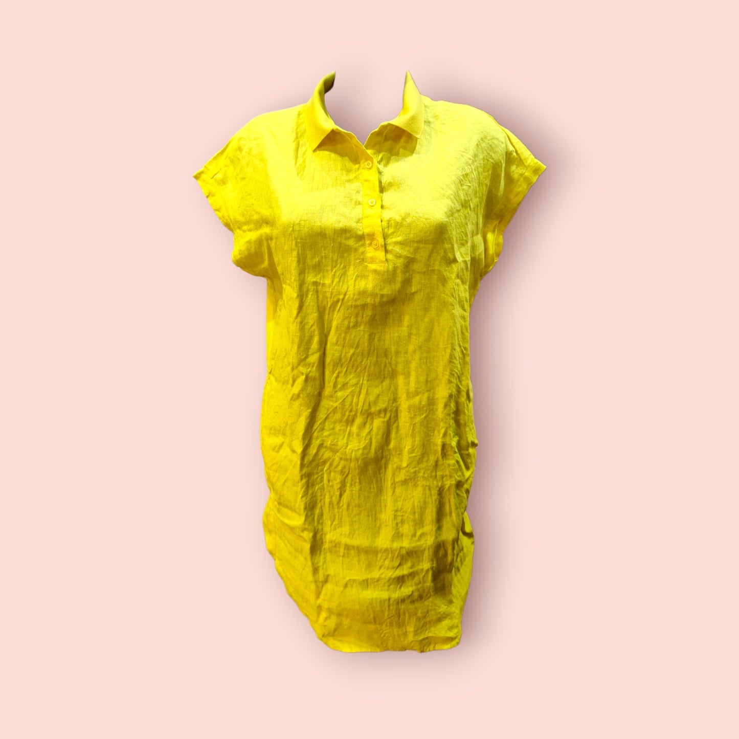 Kleid M Leinen Gelb