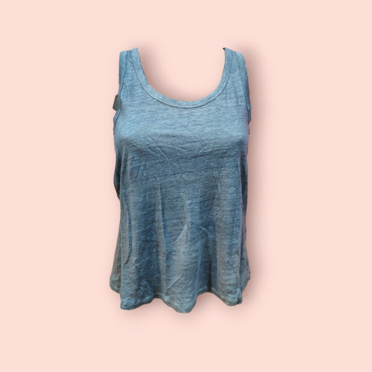 Trägertop M Leinen Blau