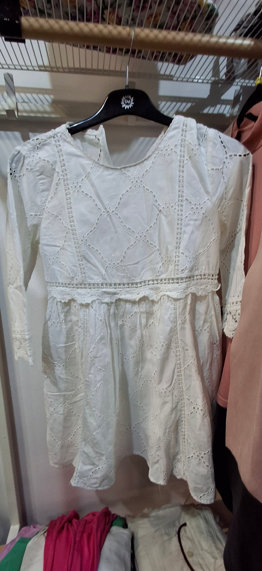 Baumwoll Kleid Xs Weiß