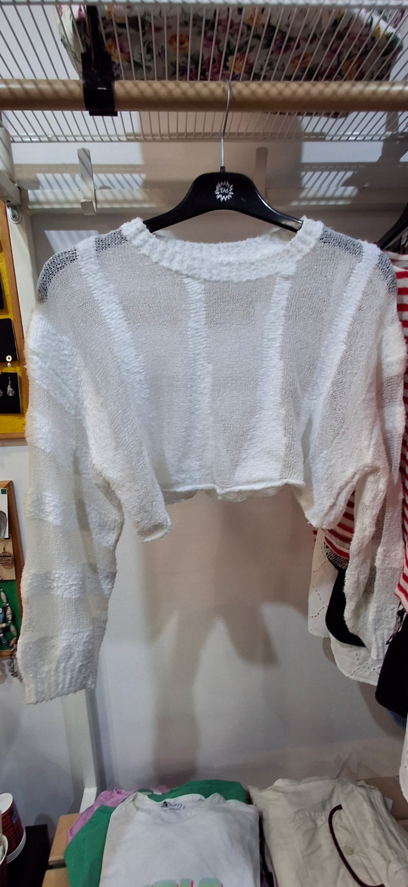 Crop pulli M Weiß