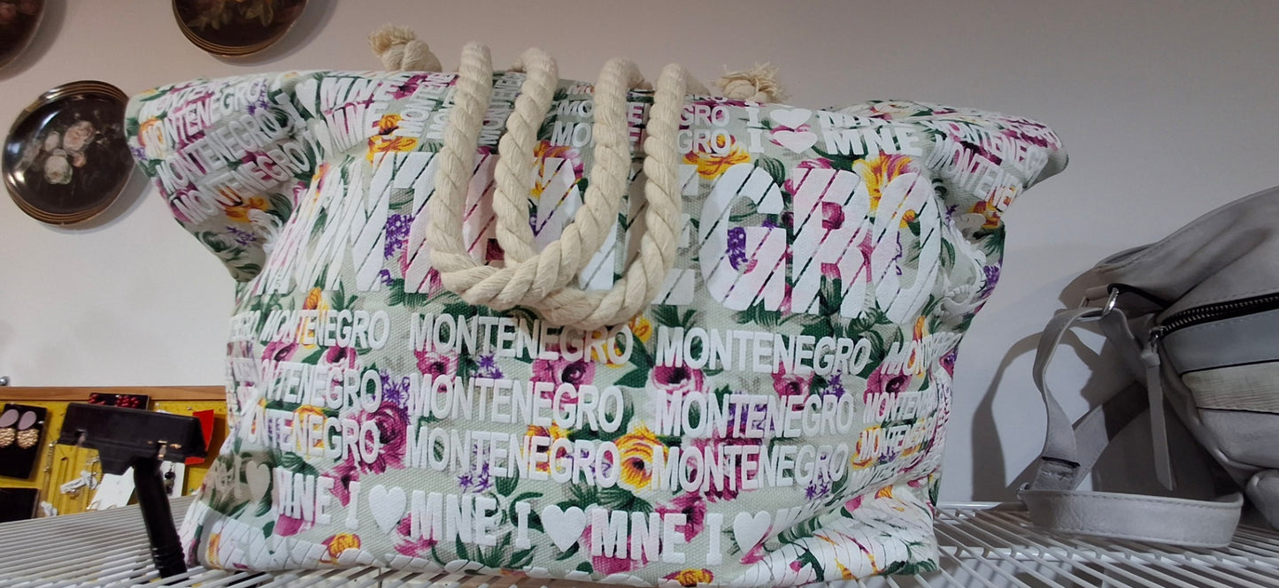 Strand Tasche ca. 26 cm Mehrfarbig (vorwiegend Weiß, Grün, Pink, Gelb, Lila, Orange)
