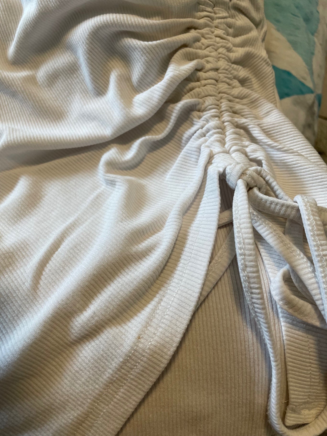 Made in Italy T-Shirt S Weiß mit Raffung