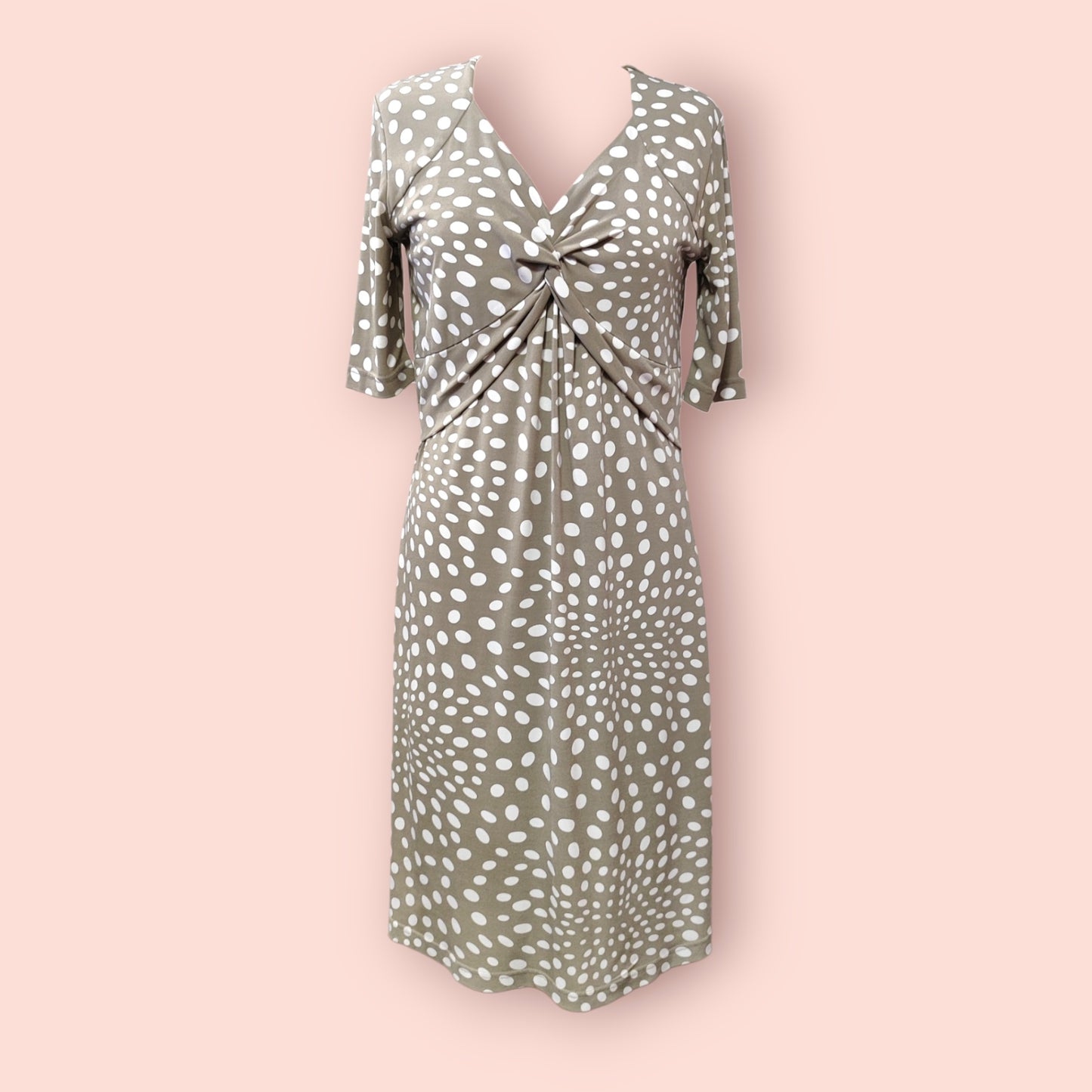G. Weber Kleid M Beige mit weißen Punkten