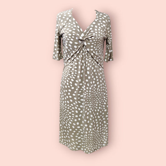 G. Weber Kleid M Beige mit weißen Punkten