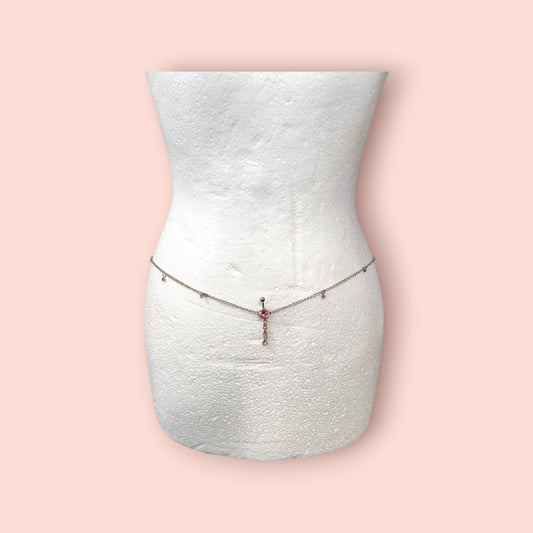 Piercing-Kette One size Silber und Pink