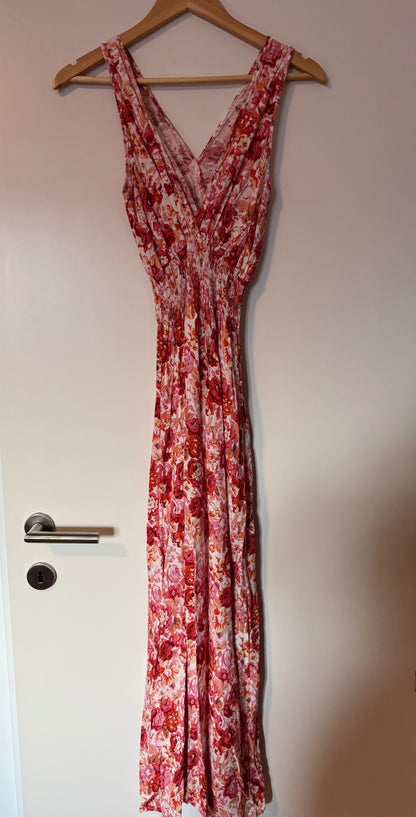 Sommer Kleid S-M Rot, Rosa, Weiß