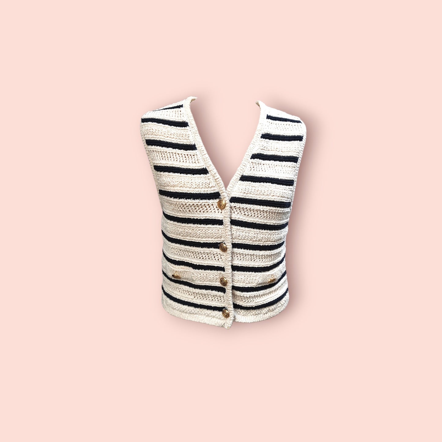 ZARA Weste 30 Beige, Schwarz