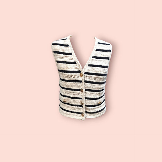 ZARA Weste 30 Beige, Schwarz