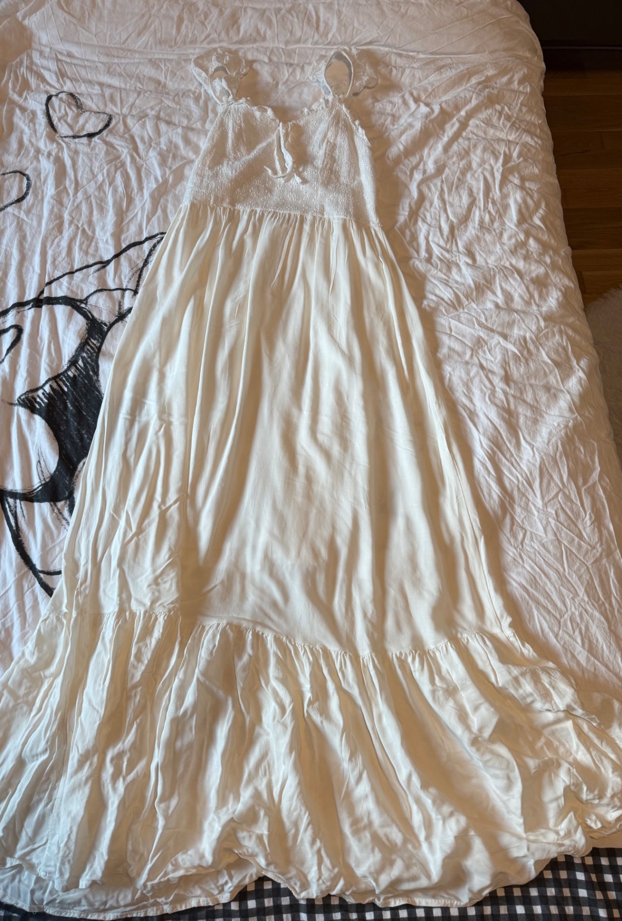 langes Kleid S-M Weiß