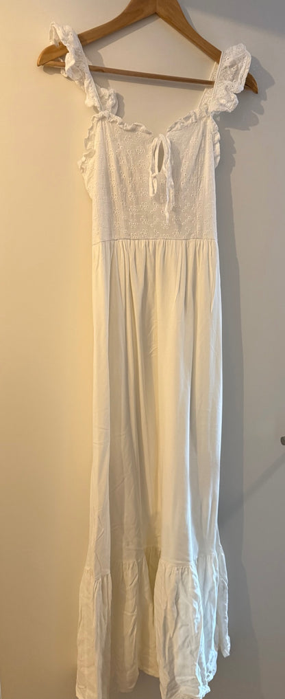 langes Kleid S-M Weiß