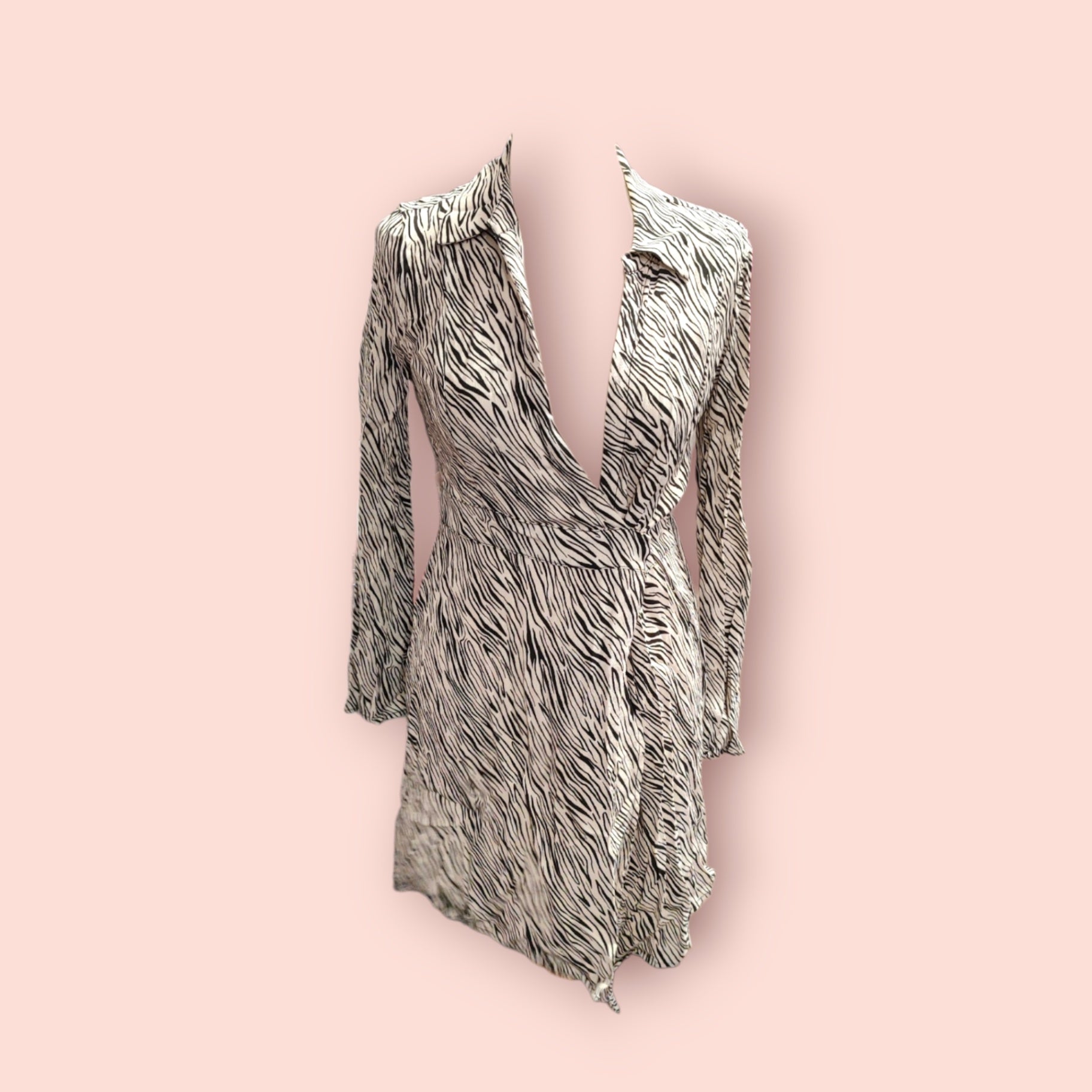 Mango Kleid S Beige und Schwarz