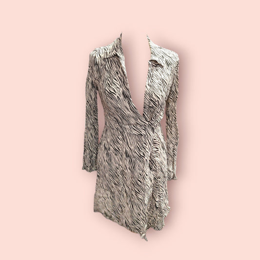 Mango Kleid S Beige und Schwarz