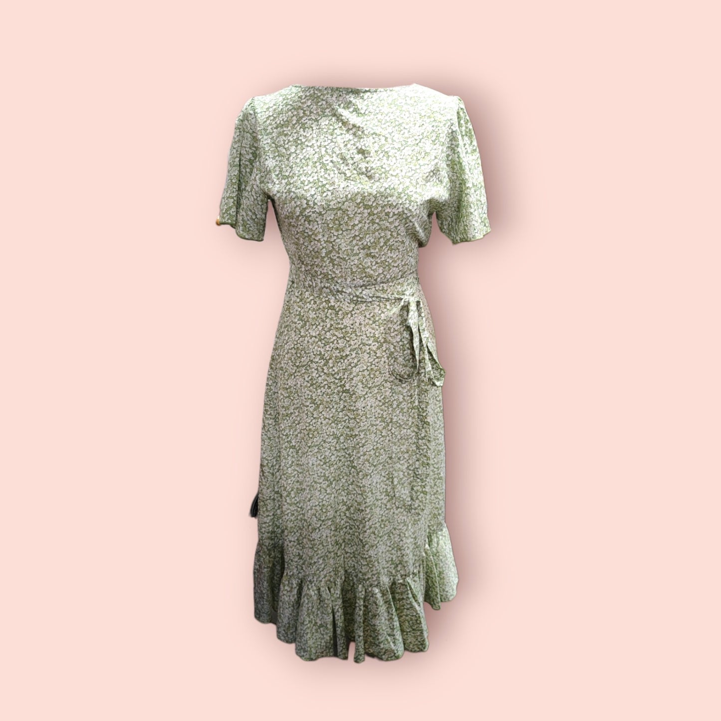 Kleid M Grün und Weiß