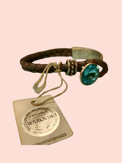 Lederarmband mit Swarovski Kristall