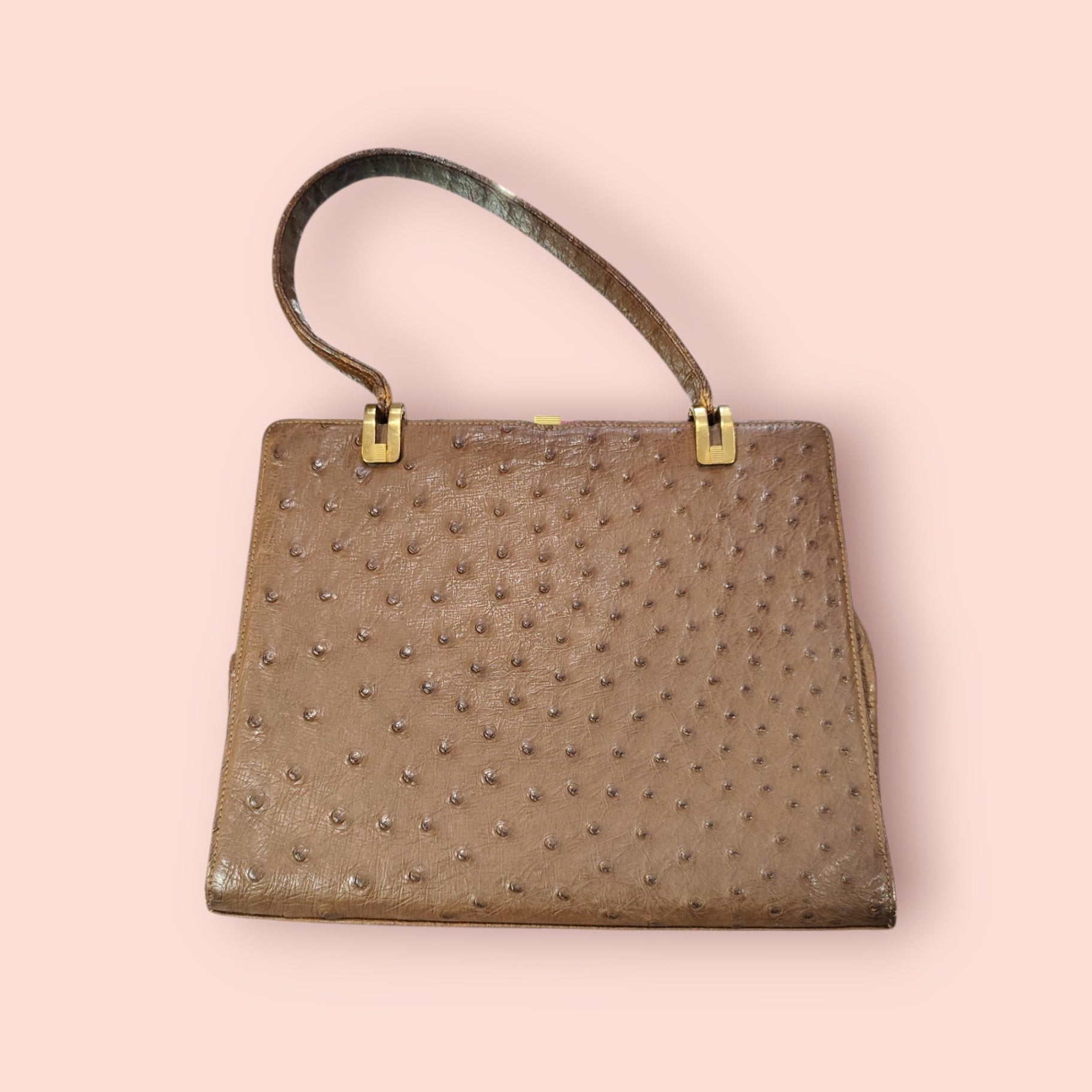 Strauß-Ledertasche mit Portemonnaie Dunkelbraun