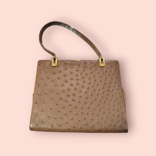 Strauß-Ledertasche mit Portemonnaie Dunkelbraun