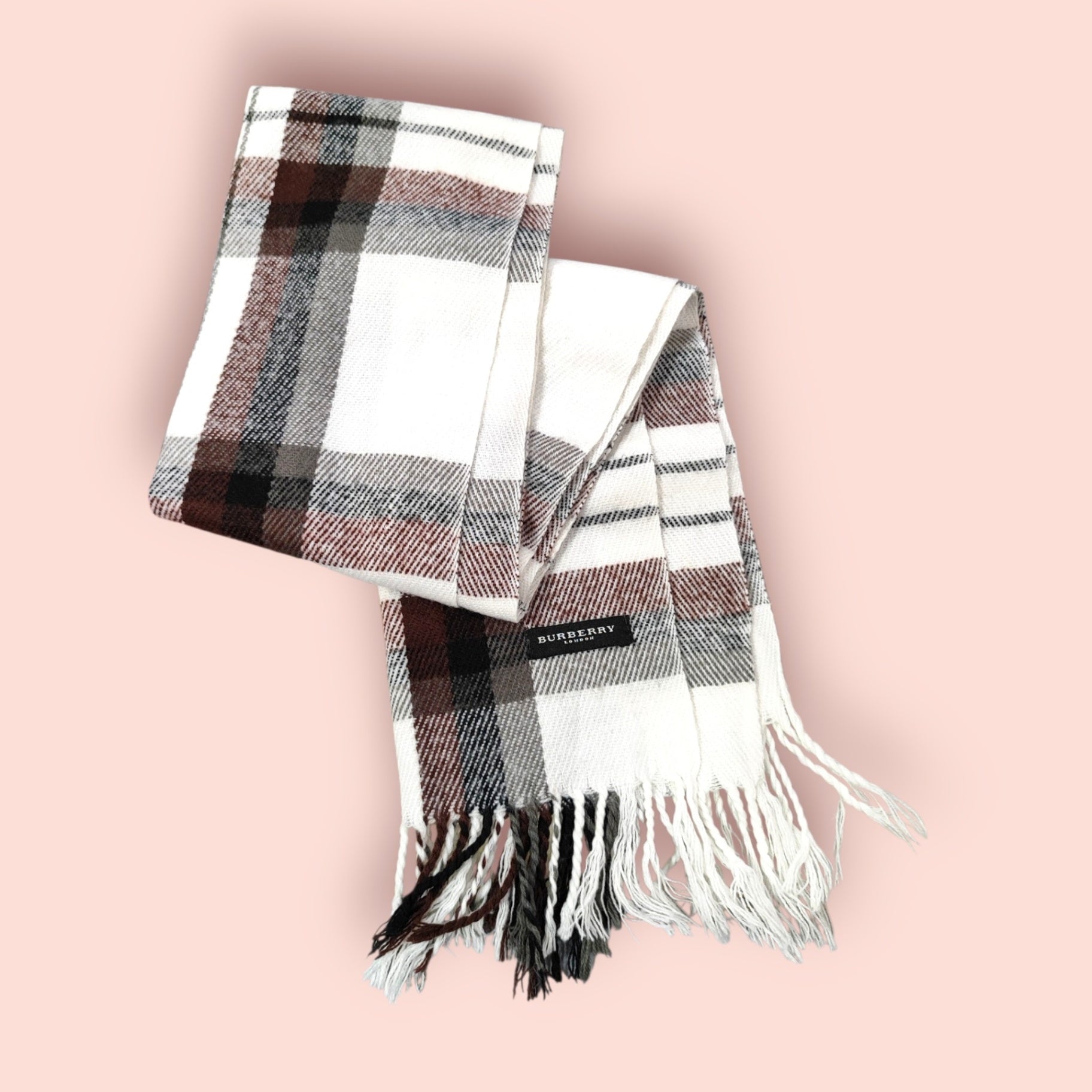 Burberry Schal Weiß, Schwarz, Braun