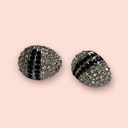 Vintage Ohrringe Unbestimmt Silber, Gold, Schwarz, Weiß