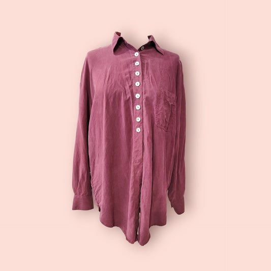 Vintage Seidenbluse L Bordeaux