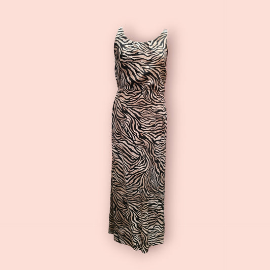Hailys Kleid S Beige Schwarz Zebra Muster