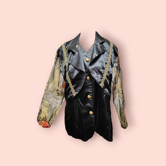 Blazer Schwarz, Gold, Transparent