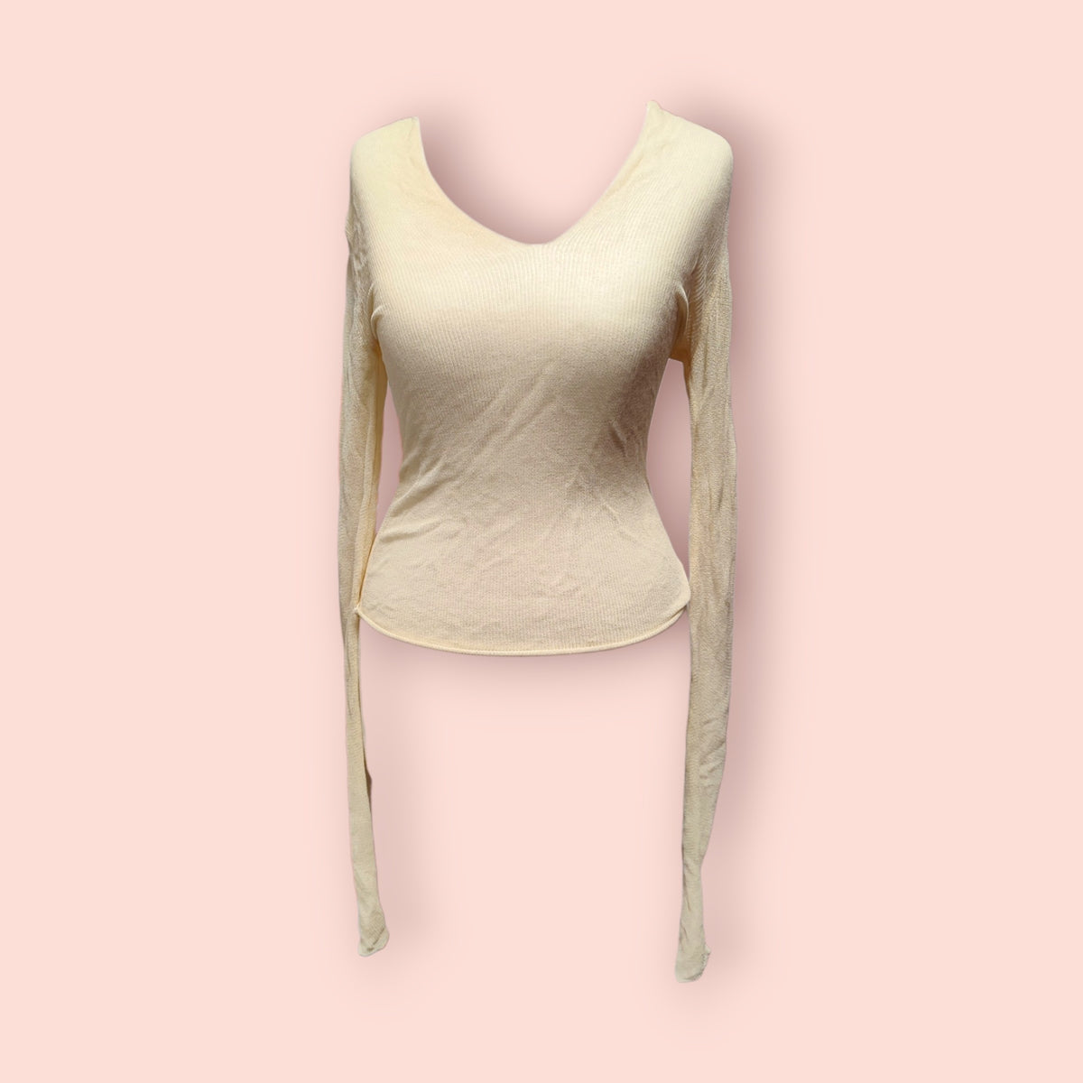 Zara Langarmshirt M Creme