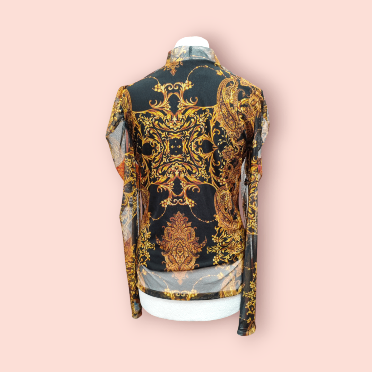 Langarmshirt Schwarz und Gold